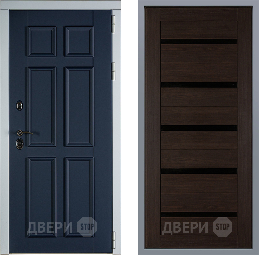 Дверь Заводские двери Стокгольм СБ-1 орех тисненый в Солнечногорске