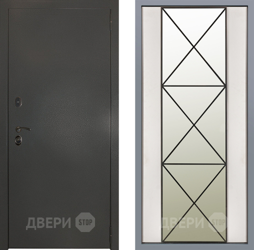 Дверь Заводские двери Эталон 3к антик серебро Зеркало Перфекто Структурное дерево в Солнечногорске