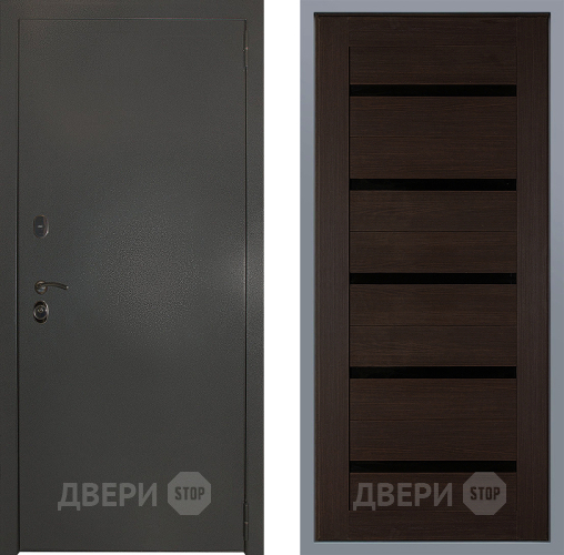 Дверь Заводские двери Эталон 3к антик серебро СБ-1 орех тисненый в Солнечногорске