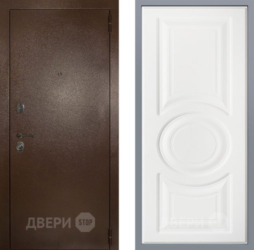 Дверь Заводские двери Эталон 3к антик медь Неаполь Лофт белый в Солнечногорске