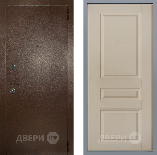 Дверь Заводские двери Эталон 3к антик медь Стокгольм Шампань в Солнечногорске