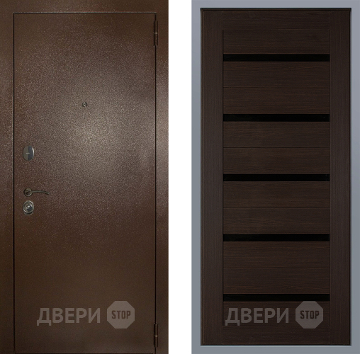 Дверь Заводские двери Эталон 3к антик медь СБ-1 орех тисненый в Солнечногорске