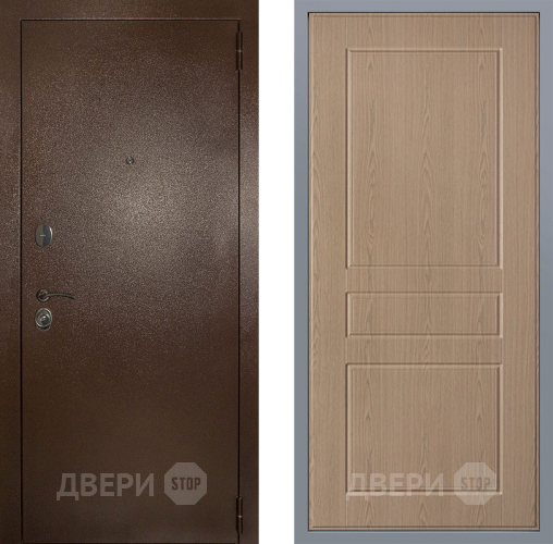 Дверь Заводские двери Эталон 3к антик медь К-2 Беленый дуб в Солнечногорске