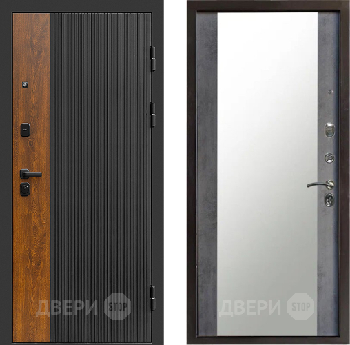 Входная металлическая Дверь Престиж Prestizh Зеркало Бетон темный в Солнечногорске
