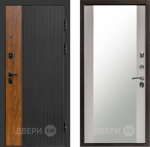 Входная металлическая Дверь Престиж Prestizh Зеркало Лиственница белая в Солнечногорске