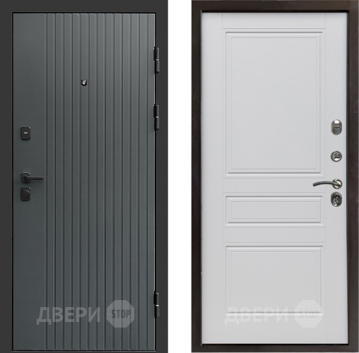 Входная металлическая Дверь Престиж Tvist Grey Классика Белый матовый в Солнечногорске