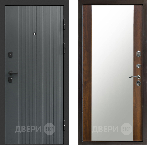 Входная металлическая Дверь Престиж Tvist Grey Зеркало Дуб в Солнечногорске