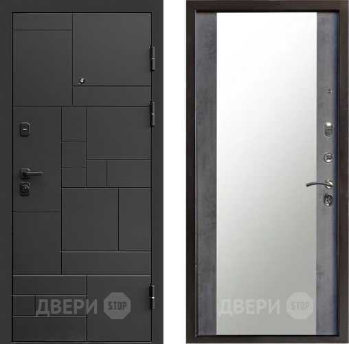 Дверь Престиж Kvadro Зеркало Бетон темный в Солнечногорске
