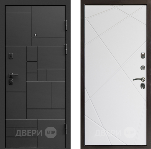 Входная металлическая Дверь Престиж Kvadro Лучи Бетон белый в Солнечногорске