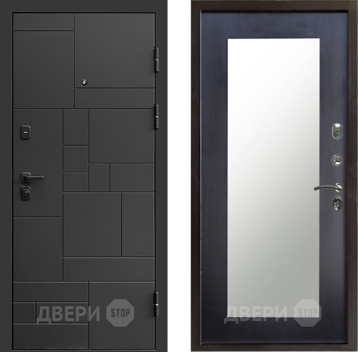 Входная металлическая Дверь Престиж Kvadro Зеркло Пастораль Венге в Солнечногорске