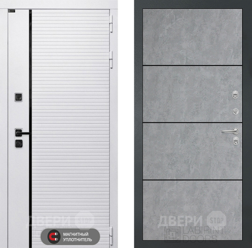 Входная металлическая Дверь Лабиринт (LABIRINT) Royal 25 Бетон светлый в Солнечногорске