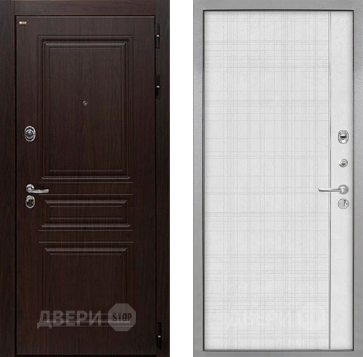 Входная металлическая Дверь Интекрон (INTECRON) Брайтон Тиковое Дерево В-07 с молдингом Лофт белый в Солнечногорске
