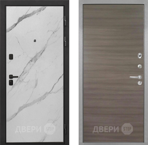 Входная металлическая Дверь Интекрон (INTECRON) Профит Black Мрамор Арктик Гладкая Дуб тоскано поперечный в Солнечногорске
