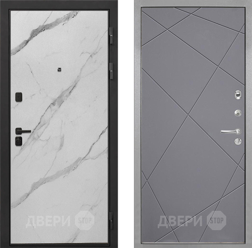 Входная металлическая Дверь Интекрон (INTECRON) Профит Black Мрамор Арктик Лучи-М Графит софт в Солнечногорске