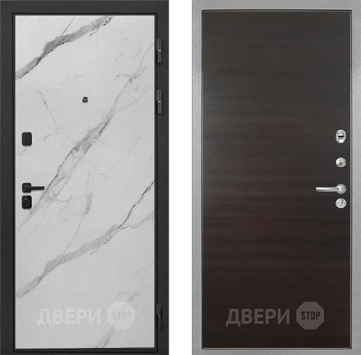 Дверь Интекрон (INTECRON) Профит Black Мрамор Арктик Гладкая Эковенге поперечный в Солнечногорске