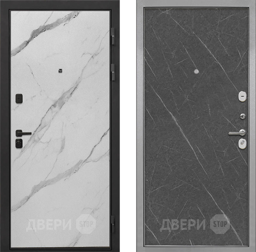 Входная металлическая Дверь Интекрон (INTECRON) Профит Black Мрамор Арктик Гладкая Гранит лава оникс в Солнечногорске