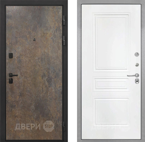 Входная металлическая Дверь Интекрон (INTECRON) Профит Black Гранж ФЛ-243 Белый матовый в Солнечногорске
