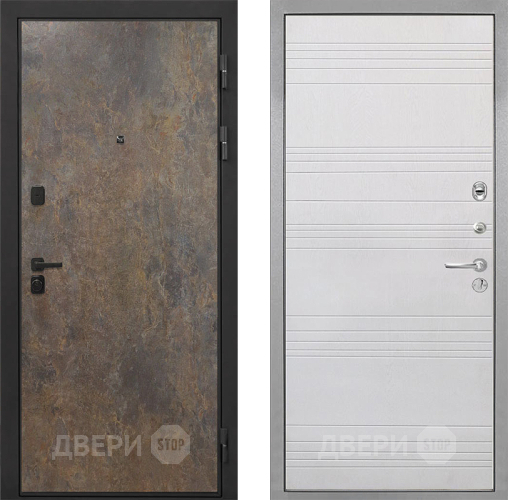 Входная металлическая Дверь Интекрон (INTECRON) Профит Black Гранж ФЛ-316 Белый ясень в Солнечногорске