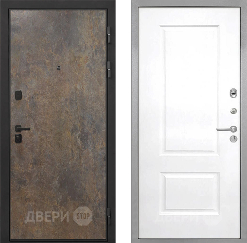 Входная металлическая Дверь Интекрон (INTECRON) Профит Black Гранж Альба Роял Вуд белый в Солнечногорске