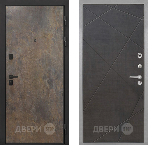 Входная металлическая Дверь Интекрон (INTECRON) Профит Black Гранж Лучи-М Венге распил кофе в Солнечногорске