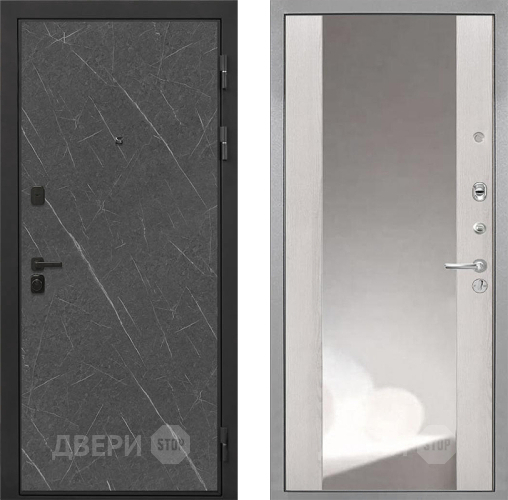 Входная металлическая Дверь Интекрон (INTECRON) Профит Black Гранит Лава Оникс ФЛЗ-516 Зеркало Сосна белая в Солнечногорске