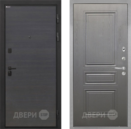 Входная металлическая Дверь Интекрон (INTECRON) Профит Black Эковенге ФЛ-243 Графит вуд дуб в Солнечногорске