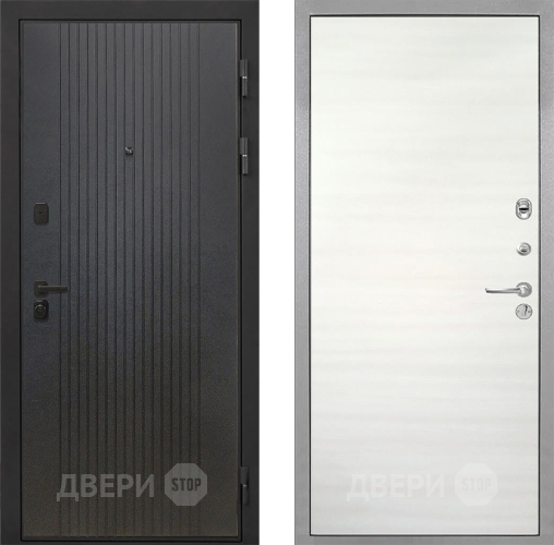 Входная металлическая Дверь Интекрон (INTECRON) Профит Black ФЛ-295 Гладкая Дуб сильвер поперечный в Солнечногорске