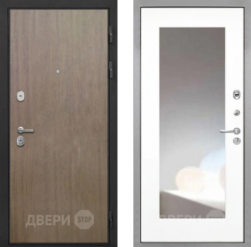 Дверь Интекрон (INTECRON) Гектор Венге Коричневый ФЛЗ-120-М Зеркало Белый матовый в Солнечногорске