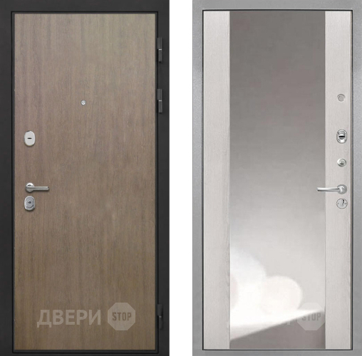 Входная металлическая Дверь Интекрон (INTECRON) Гектор Венге Коричневый ФЛЗ-516 Зеркало Сосна белая в Солнечногорске