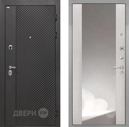 Дверь Интекрон (INTECRON) Олимпия Black 4К ФЛЗ-516 Зеркало Сосна белая в Солнечногорске