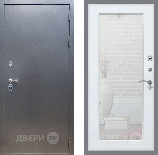 Входная металлическая Дверь Рекс (REX) 11 Зеркало Пастораль Силк Сноу в Солнечногорске