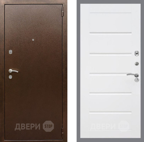 Входная металлическая Дверь Рекс (REX) 1А Медный Антик Сити Белый ясень в Солнечногорске
