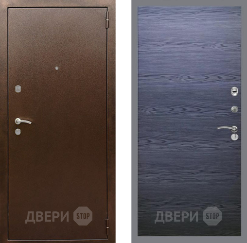Входная металлическая Дверь Рекс (REX) 1А Медный Антик GL Дуб тангенальный черный в Солнечногорске