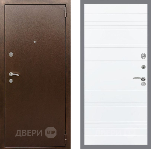 Дверь Рекс (REX) 1А Медный Антик Line Силк Сноу в Солнечногорске