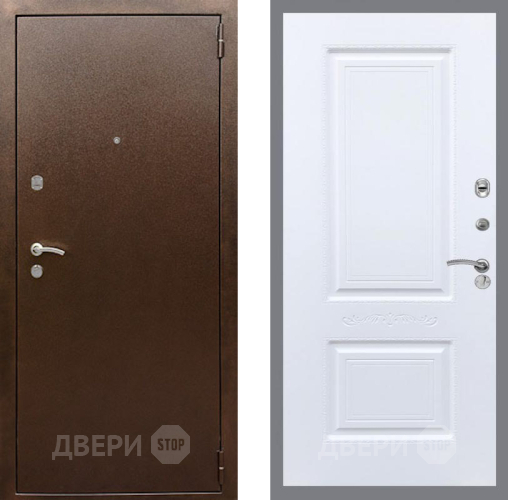 Входная металлическая Дверь Рекс (REX) 1А Медный Антик Смальта Силк Сноу в Солнечногорске