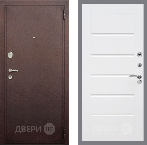 Входная металлическая Дверь Рекс (REX) 2 Медный Антик Сити Белый ясень в Солнечногорске