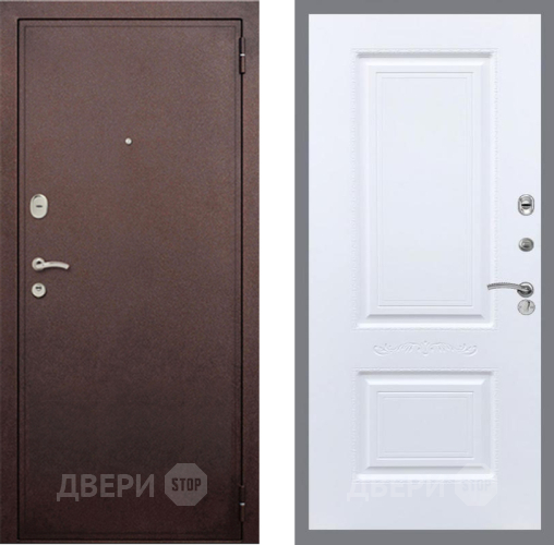 Дверь Рекс (REX) 2 Медный Антик Смальта Силк Сноу в Солнечногорске