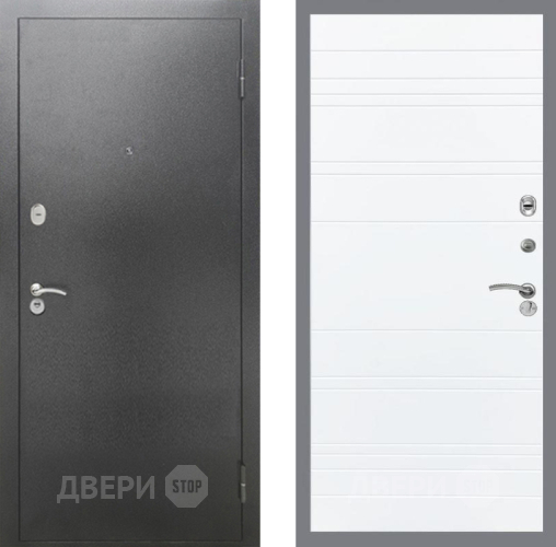 Дверь Рекс (REX) 2А Серебро Антик Line Силк Сноу в Солнечногорске