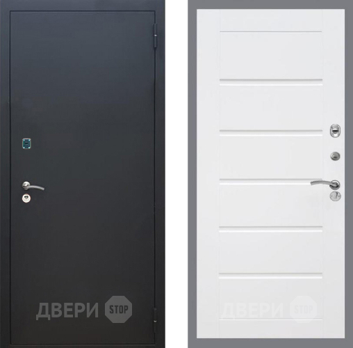Дверь Рекс (REX) 1A Черный Муар Сити Белый ясень в Солнечногорске