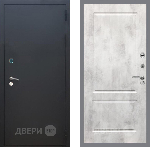 Входная металлическая Дверь Рекс (REX) 1A Черный Муар FL-117 Бетон светлый в Солнечногорске