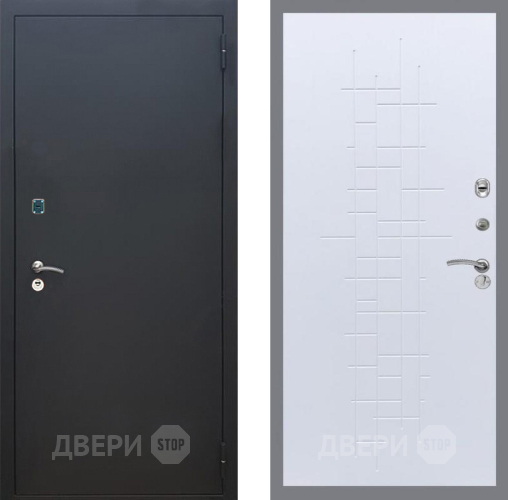 Дверь Рекс (REX) 1A Черный Муар FL-289 Белый ясень в Солнечногорске