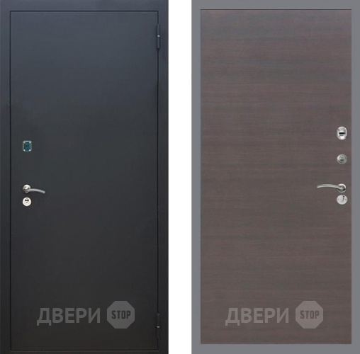 Входная металлическая Дверь Рекс (REX) 1A Черный Муар GL венге поперечный в Солнечногорске