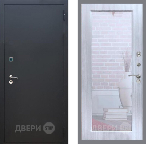 Дверь Рекс (REX) 1A Черный Муар Зеркало Пастораль Сандал белый в Солнечногорске