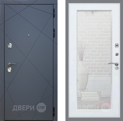 Дверь Рекс (REX) 13 Силк Титан Зеркало Пастораль Белый ясень в Солнечногорске