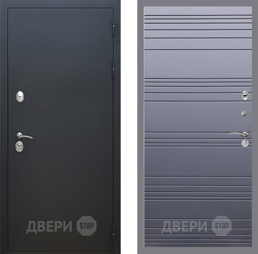 Дверь Рекс (REX) 5 Черный Муар Line Силк титан в Солнечногорске