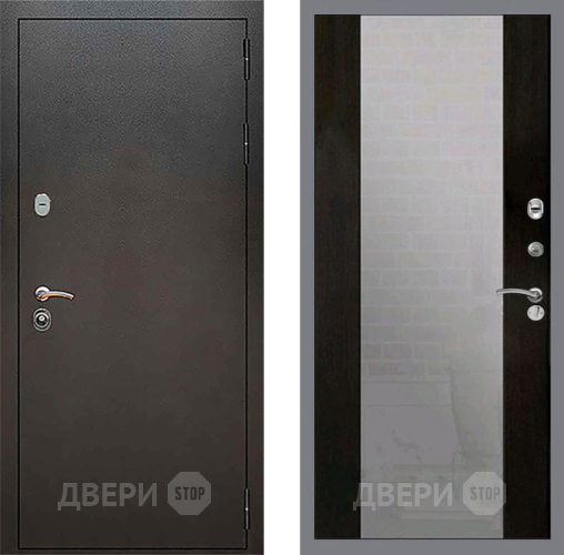 Входная металлическая Дверь Рекс (REX) 5 Серебро Антик СБ-16 Зеркало Венге в Солнечногорске