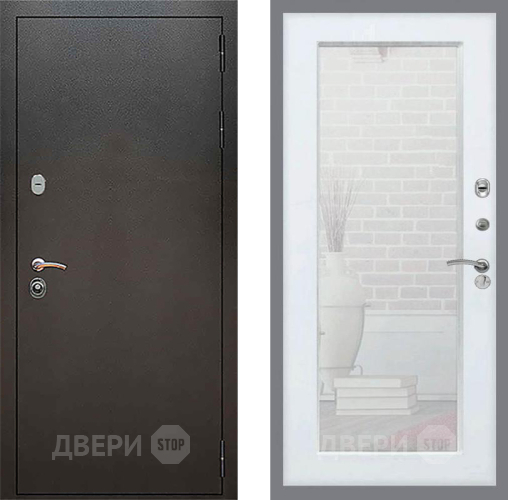 Дверь Рекс (REX) 5 Серебро Антик Зеркало Пастораль Белый ясень в Солнечногорске