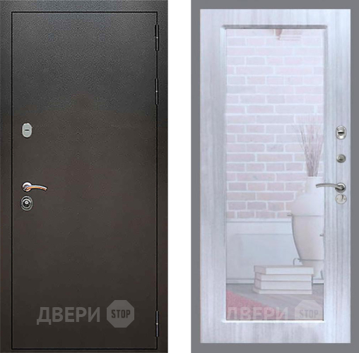 Входная металлическая Дверь Рекс (REX) 5 Серебро Антик Зеркало Пастораль Сандал белый в Солнечногорске