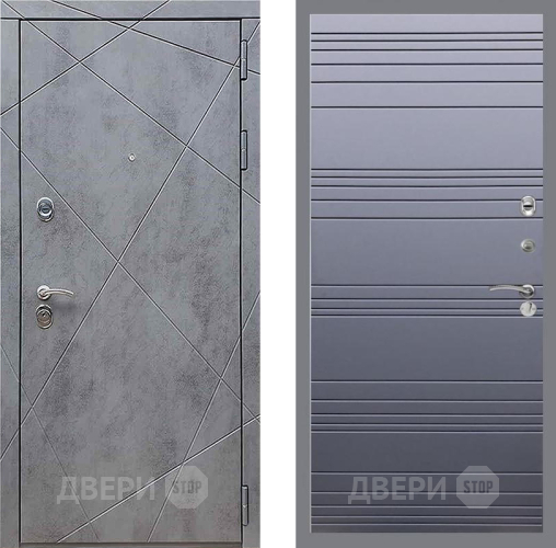 Дверь Рекс (REX) 13 Бетон Темный Line Силк титан в Солнечногорске