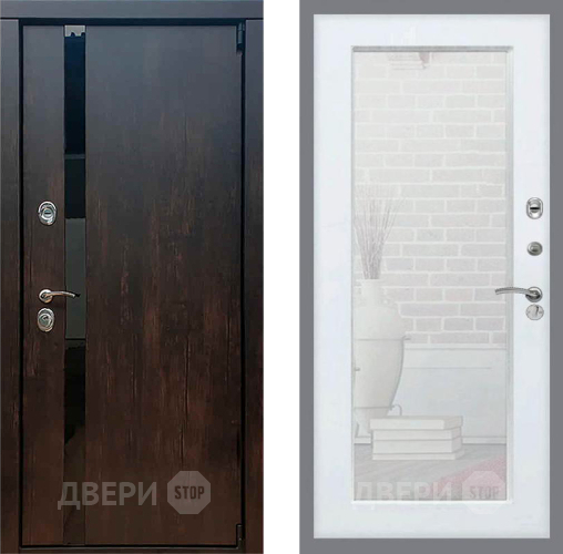 Входная металлическая Дверь Рекс (REX) 26 Зеркало Пастораль Белый ясень в Солнечногорске